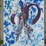 Mewtwo vs Beerus- 95euros, peinture sur toile, 55cm par 46cm