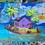 Kame House- 39euros ,peinture sur carton toilé- 30cm par 25cm