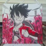 Luffy- 59euros , peinture sur toile- 40cm par 40cm
