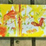 Couleur de joie- 39euros- peinture abstraite, sur bois- 39cm par 14,5cm