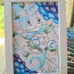 Carapuce fleural- 12euros , stylo sous cadre A5