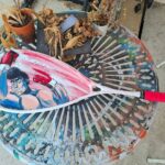 Takamura (sur raquette de squash) -145 euros Peinture acrylique sur bois, intégré à l'intérieur d'un cadre de raquette de squash