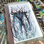 Beru- 38 euros Travail à l'encre, à l'acrylique et au stylo. Format A4