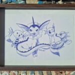 Pokemons Aquatiques- 28euros Travail au stylo- format A4
